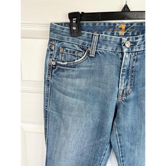 7 For All Mankind The A Pocket Blue Denim Bootcut 5 Pocket Design Size 29 - Picture 5 of 16